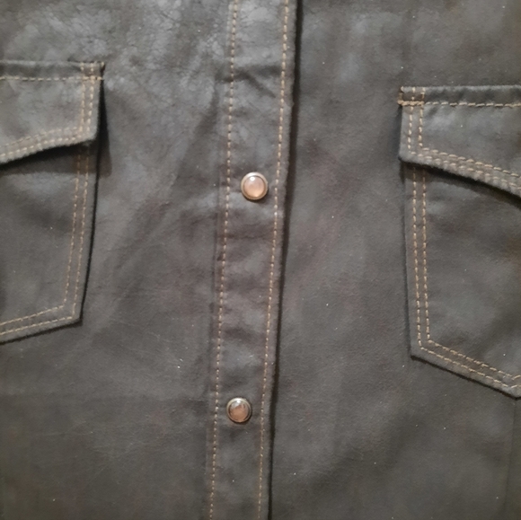 Legacy Falls For Women Large Brown Western Faux Suede Shirt Large - Picture 10 of 14